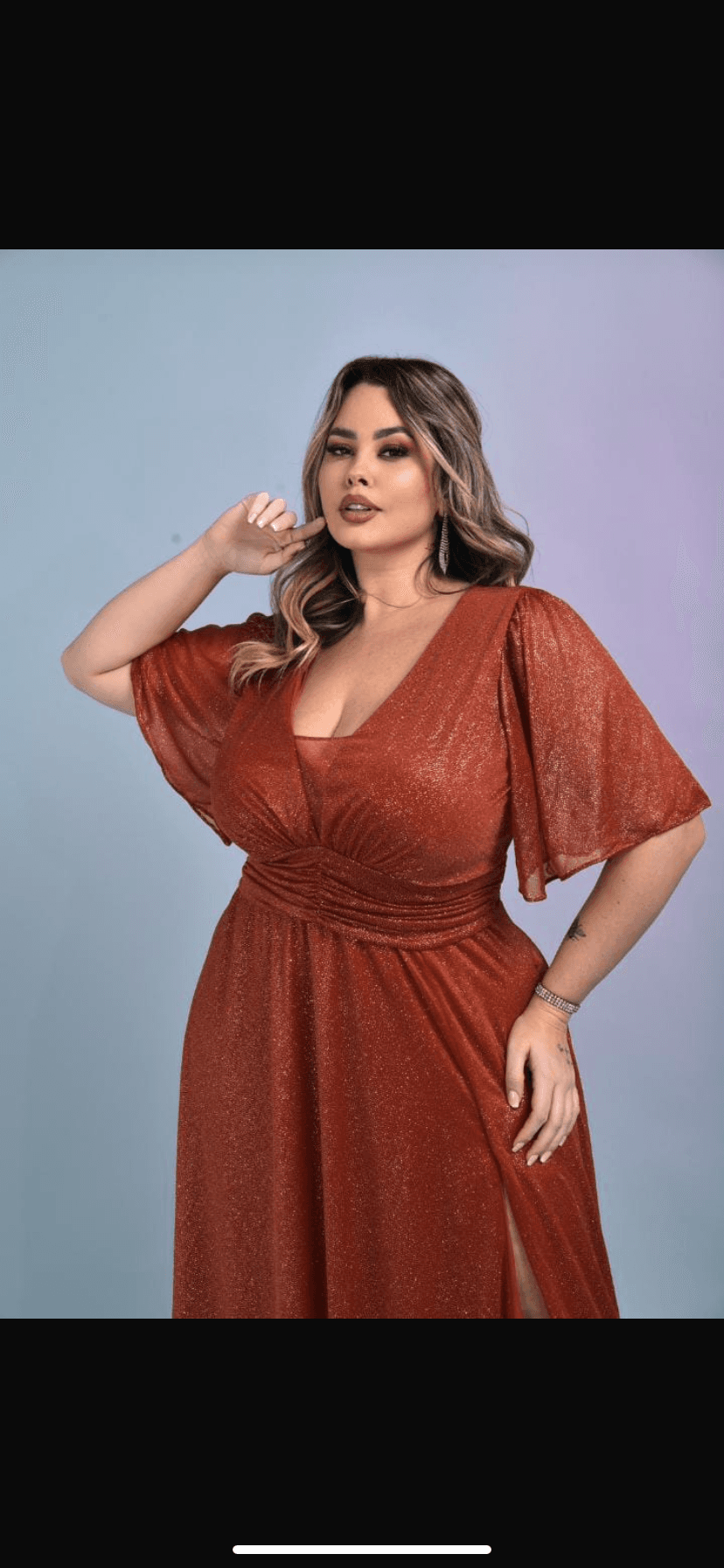 Vestido terracota con mangas
